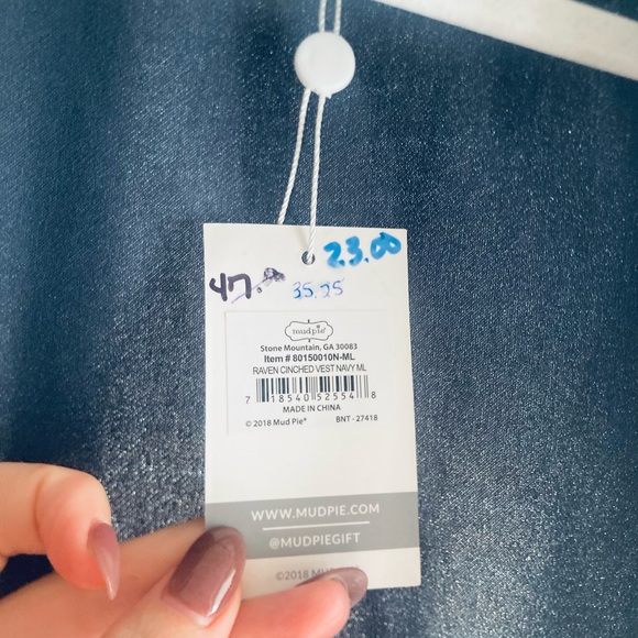 NWT Mudpie Blue/Gray Vest - Picture 2 of 4